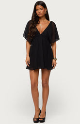 Edikted Rosalee Chiffon Babydoll Mini Dress