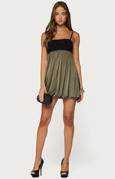 Edikted Jonna Contrast Bubble Mini Dress