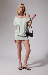 Third Charm Lexi Short Sleeve Off-The-Shoulder Mini Dress