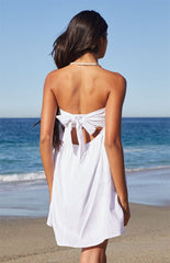 Your Favorite Tie Back Strapless Babydoll Mini Dress