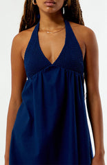 Your Favorite Smocked Halter Linen Mini Dress