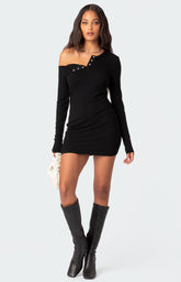 Edikted Soleste Ribbed Mini Dress