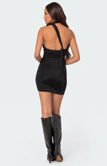 Edikted Geneva Asymmetric Scarf Dress