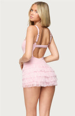 Edikted Lacey Ruffled Romper