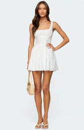 Edikted Reina Embroidered Cotton Mini Dress