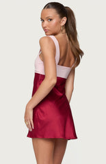 Edikted Contrast Satin Effect Mini Dress