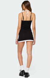 Edikted Contrast Layered Look Halter Mini Dress