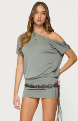 Edikted Sevie Off Shoulder Mini Dress