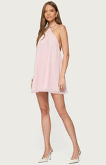 Edikted Emeline Backless Halter Mini Dress