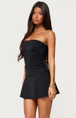 Edikted Evonna Strapless Flared Romper