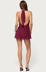 Edikted Bryna Ribbed Bow Mini Dress