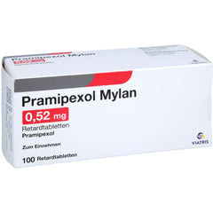 Das Produktfoto zeigt Pramipexol Mylan 0,52 Mg Retardtabletten (100 stk) PZN 11095624