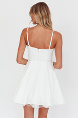 Scully Frill Trim A-Line Mini Dress White
