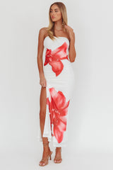 Truth Be Told Strapless Maxi Dress White