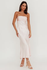 Moon Song Strapless Laced Back Dress Blush