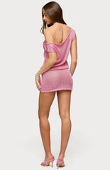 Edikted Mei Off Shoulder Sequin Knit Dress
