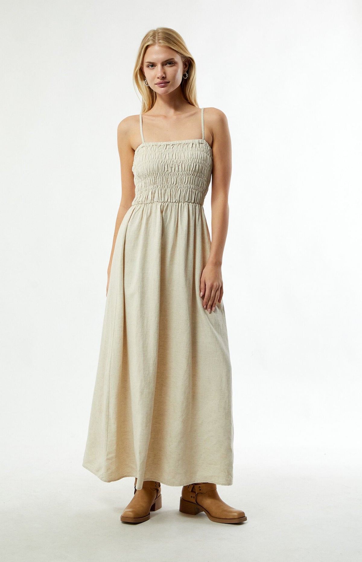 Rhythm Classic Shirred Midi Dress