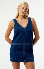 Rhythm Cece Contrast Stitch Denim Mini Dress