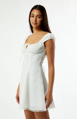 Your Favorite Maggie Tie Front Ruched Mini Dress