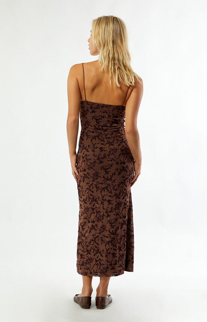 Your Favorite Hazel Burnout Velvet Floral Midi Dress