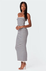 Edikted Knit Back Slitted Maxi Dress