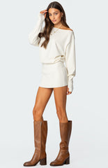 Edikted Eve Off Shoulder Knit Mini Dress