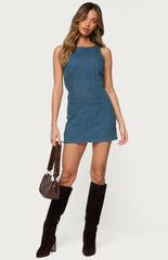 Edikted Zurey Stretchy Denim Romper