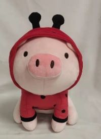 Juguete de Peluche de Cerdo con Disfraz de Insecto (Mariquita)