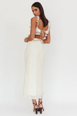 Second Chances Ruffle Trim Maxi Dress Contrast Cream