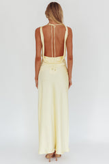 Isabella Open Cowl Back Maxi Dress Butter