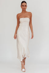 Moon Song Strapless Laced Back Dress Champagne