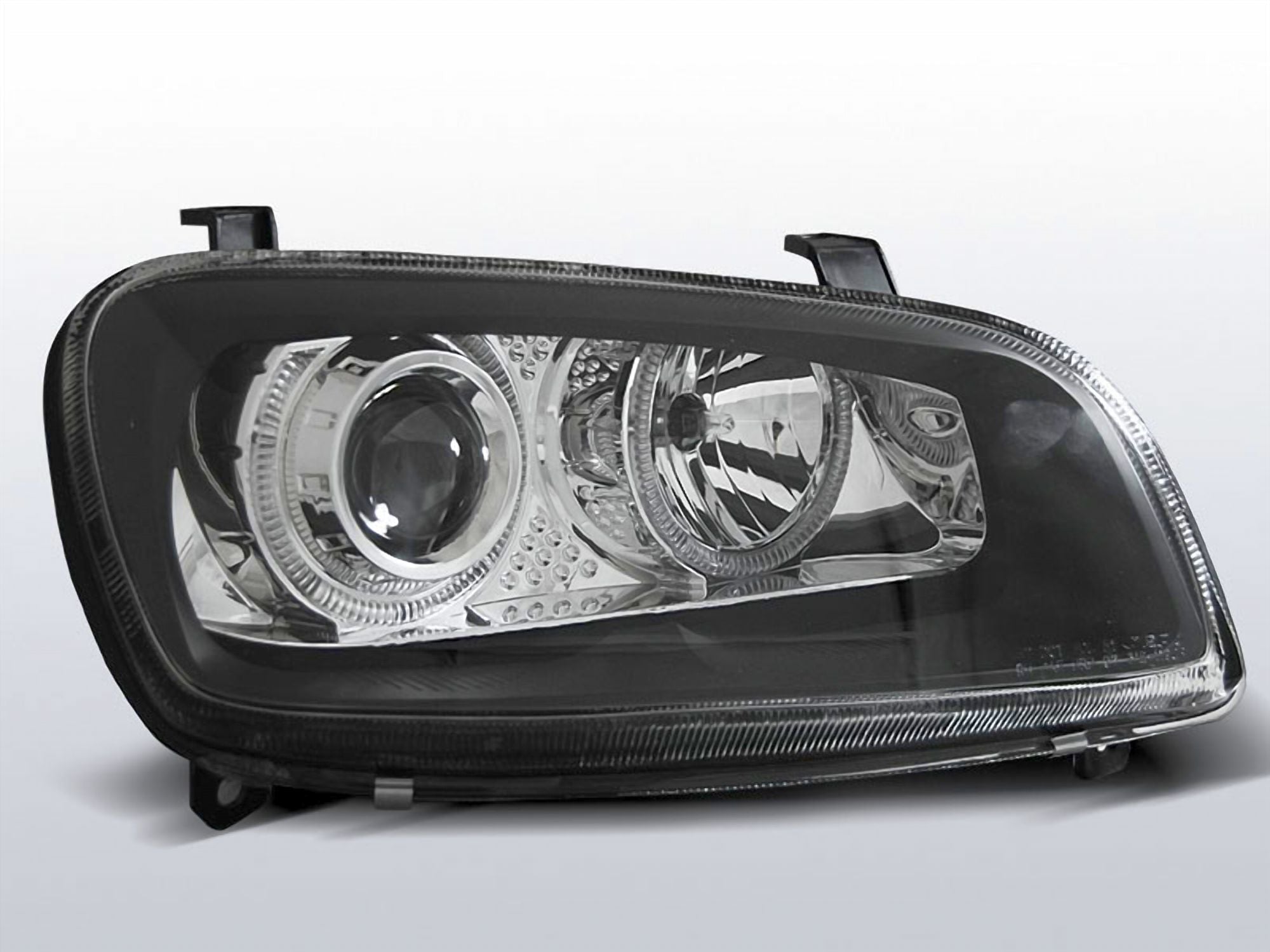 Schwarze Angel Eyes Scheinwerfer für Toyota RAV4 94-00 mit LED Ringen, Tuning Scheinwerfer Set